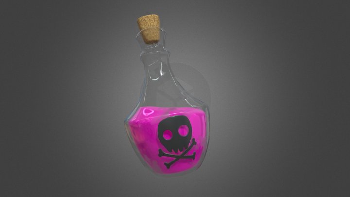 Poison potion with skull (Stylized)