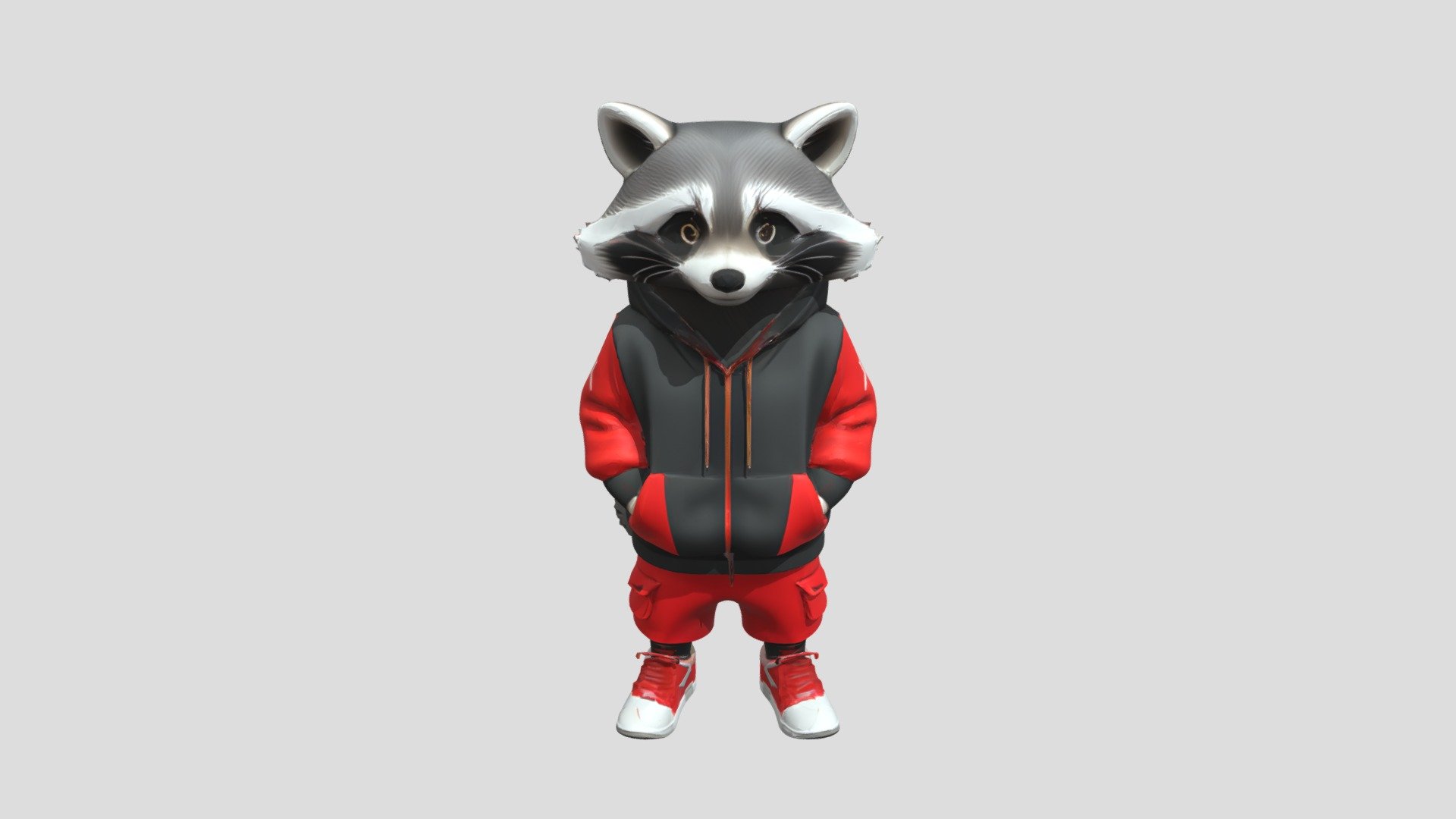 stylized raccoon in sporty attire - 3D model by timtimov2023 [f984714 ...