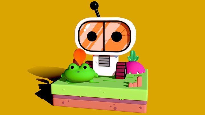 Diorama of a small robot from "Broken Lens" 3D Model