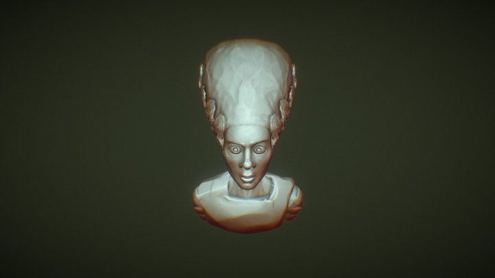 Bride of Frankenstein Bust 3D Model