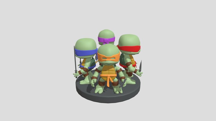 Ninja Turtles Cartoon 3D Model