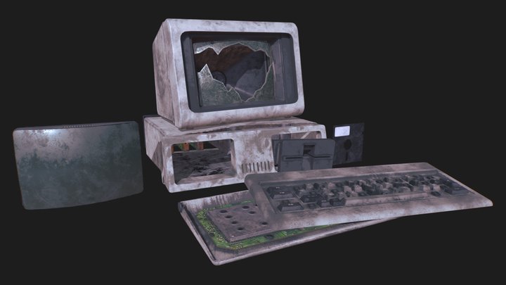 Old Computer Broken 3D Model