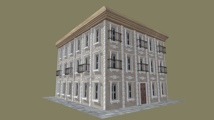Neoclassical greek building 3D Model