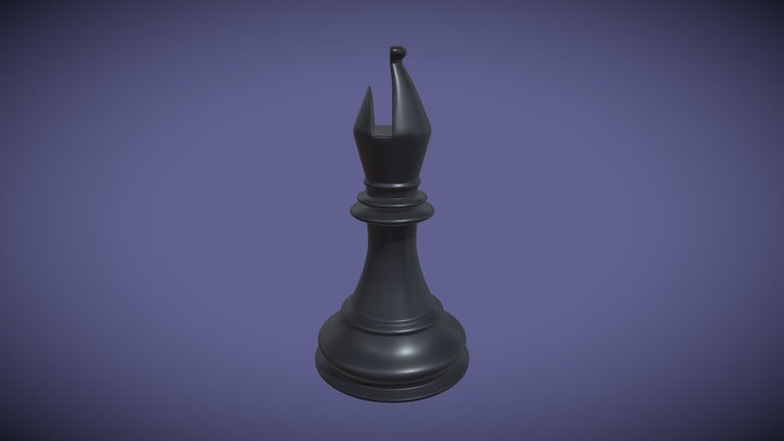 Realistic Modern Rock Chess Piece – Bishop