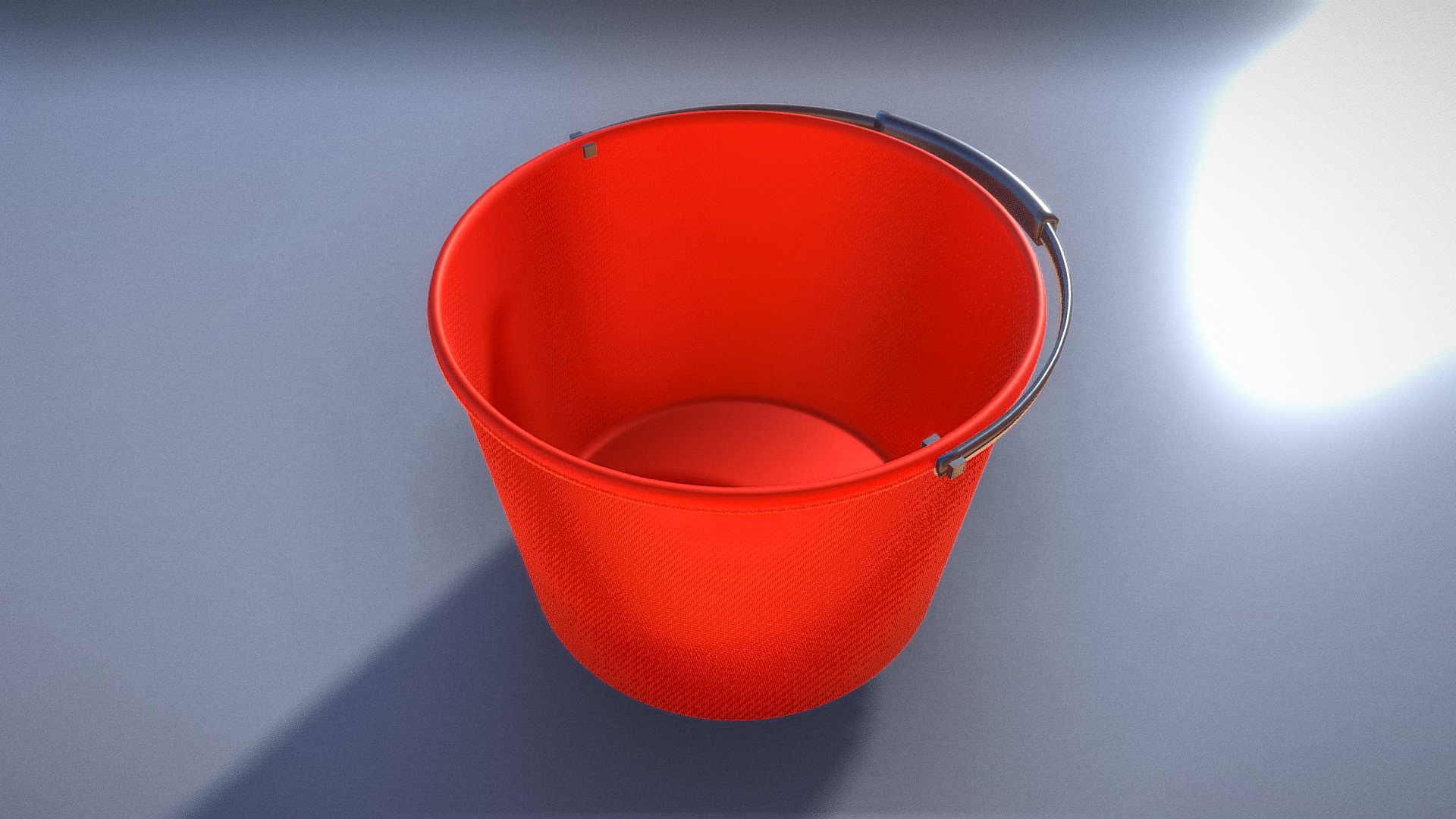 3D model Red Plastic Bucket With Handle (Mid-Poly) - This is a 3D model of the Red Plastic Bucket With Handle (Mid-Poly). The 3D model is about a red plastic cup.