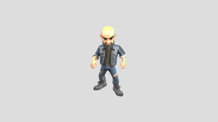 The Weapon: Alert bald man with beard