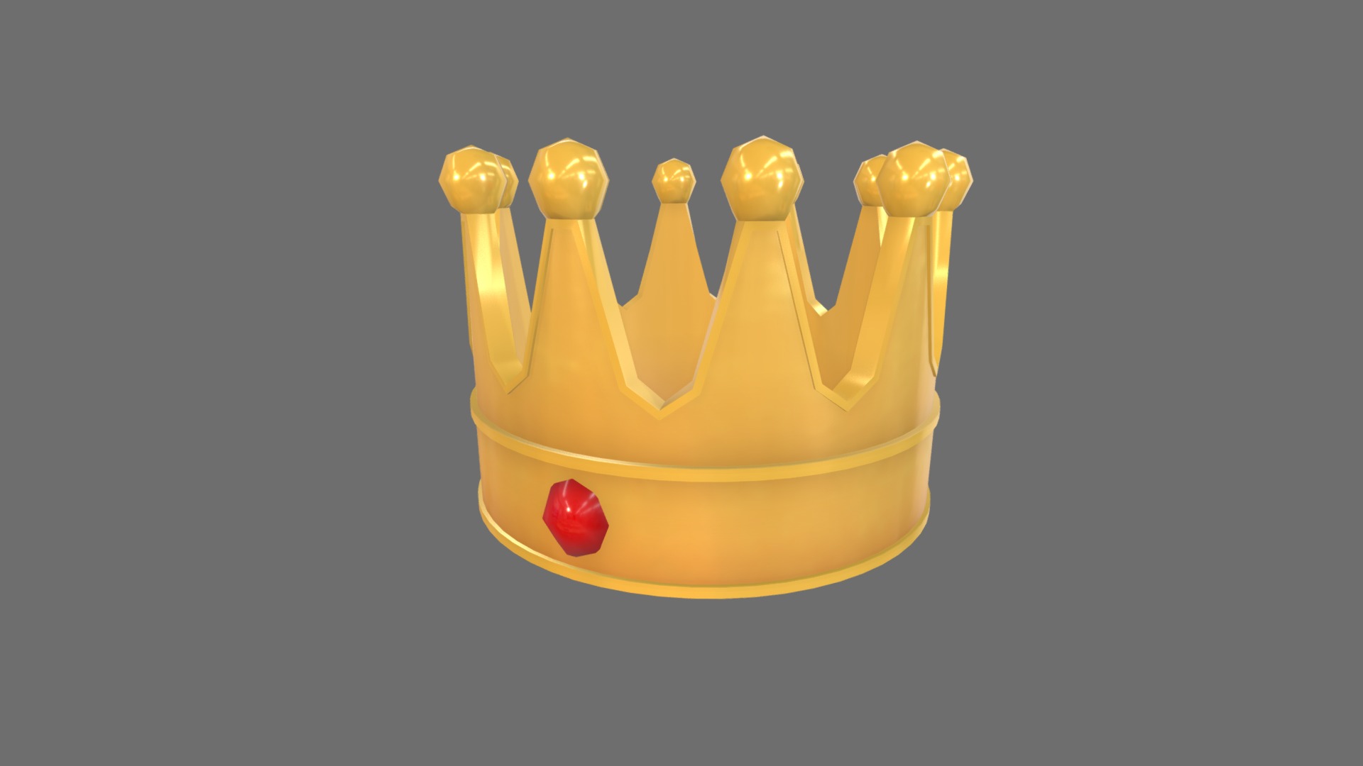 3D model King Crown - This is a 3D model of the King Crown. The 3D model is about a yellow teapot with red balls.