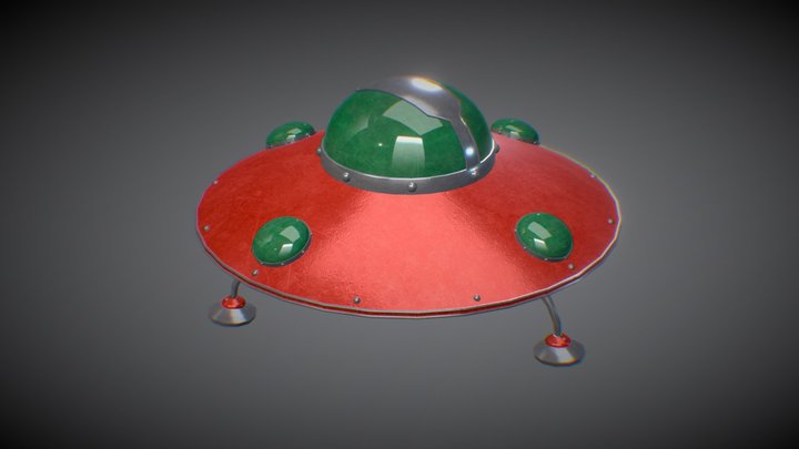 Retro UFO Model 3D Model