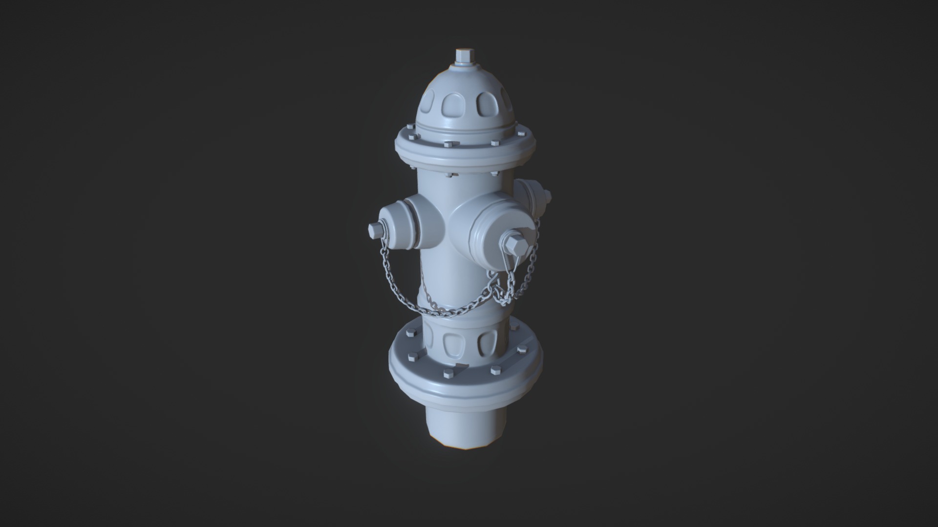 3D model Hydrant LowPoly Baked Normal / AO - This is a 3D model of the Hydrant LowPoly Baked Normal / AO. The 3D model is about a white and silver fire hydrant.