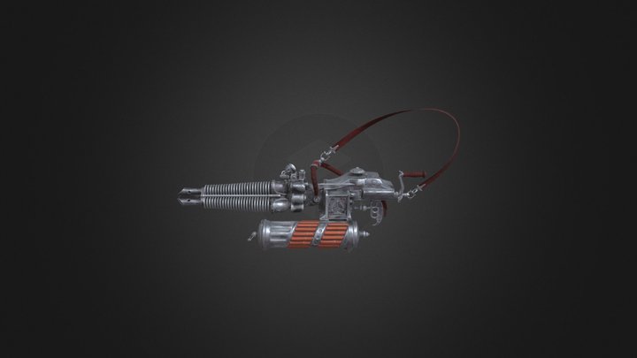 lowpoly fantasy gun 3D Model