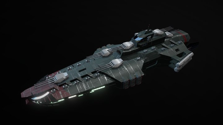 Space Battleship Rampant 3D Model