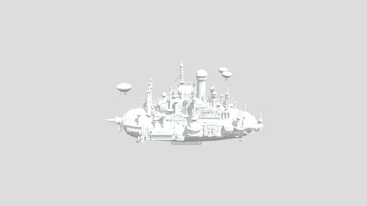 steampunk world dioarama 3D Model
