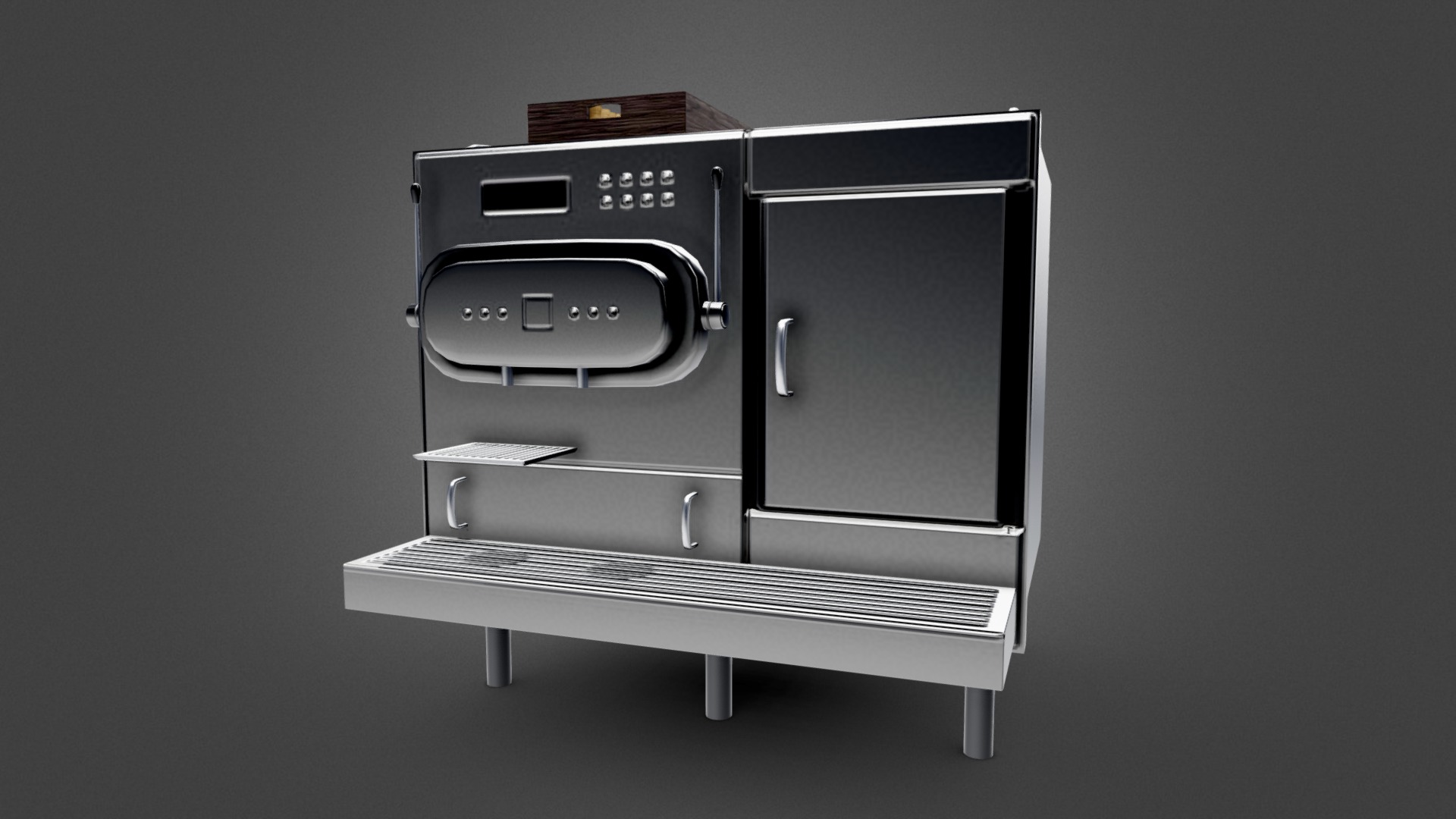 3D model Commercial Coffee Machine Asset - This is a 3D model of the Commercial Coffee Machine Asset. The 3D model is about a black and silver machine.