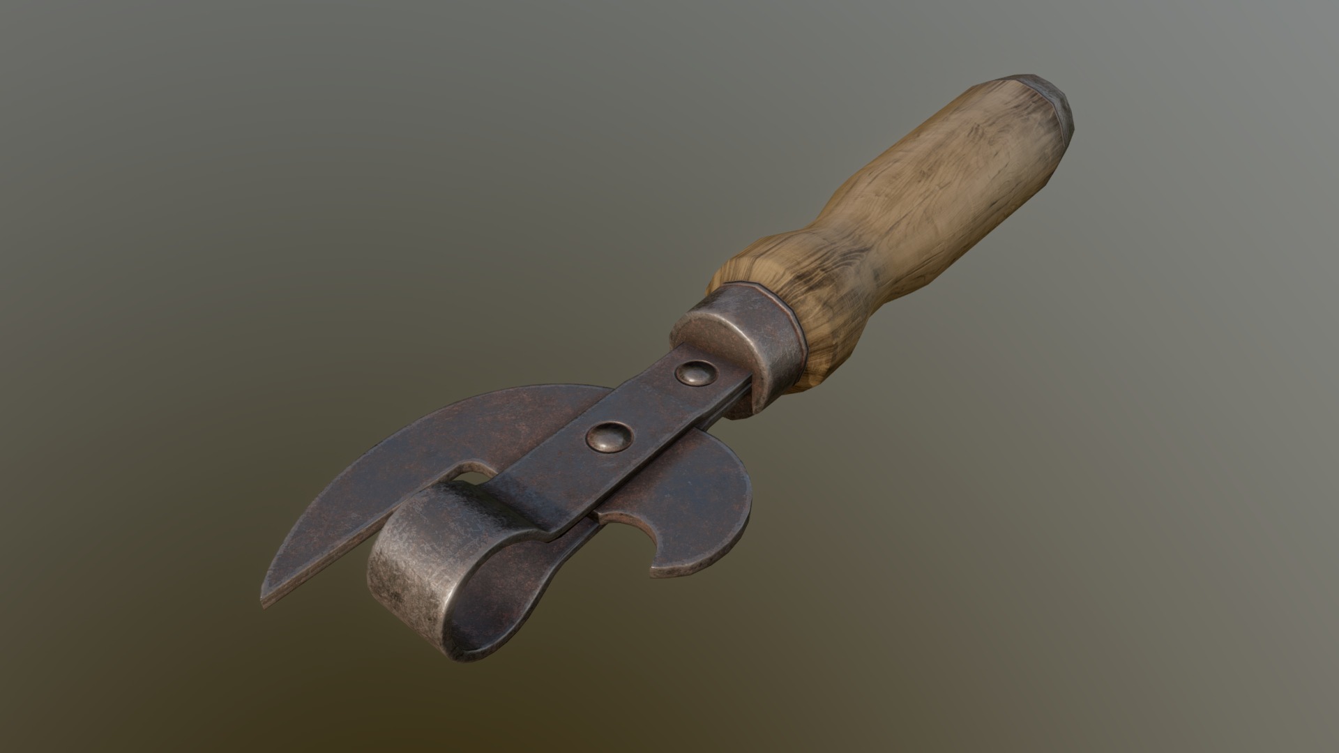 3D model Game Art: Can Opener - This is a 3D model of the Game Art: Can Opener. The 3D model is about a knife with a handle.
