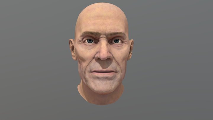 Willem Dafoe facial likeness study 3D Model