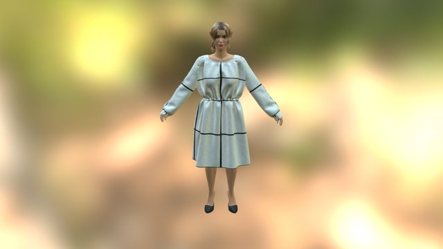 Платье со складками, 42 3D Model