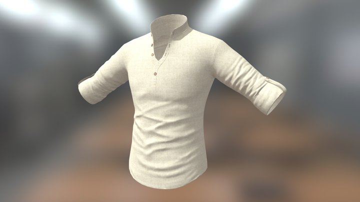 Shirt with rolled up sleeves 3D Model