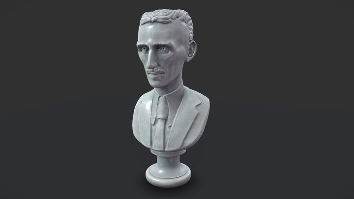 Nikola Tesla Bust: Inventor, Engineer, Futurist 3D Model