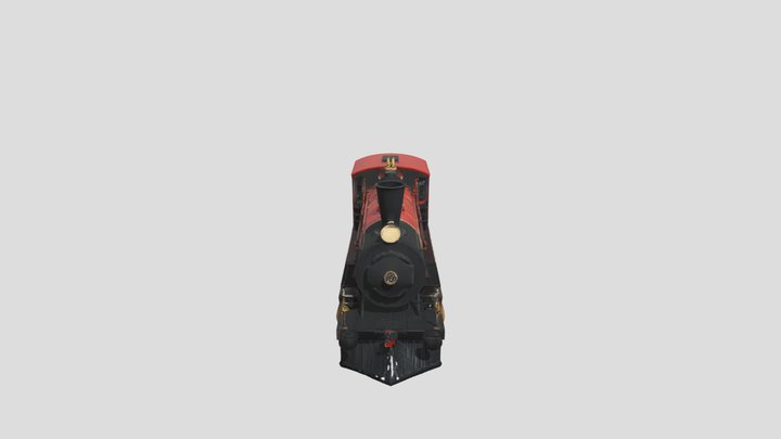 Red and black steam locomotive train 3D Model