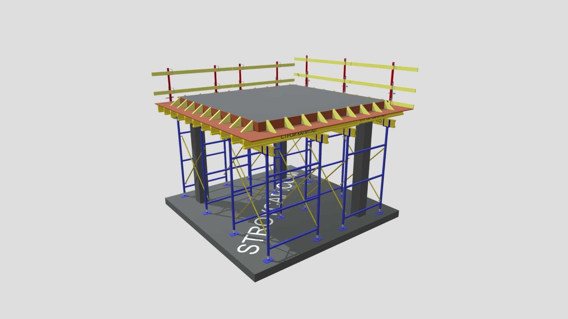 Опалубка на рамных стойках РОС1 — Sketchfab embed 3D viewer