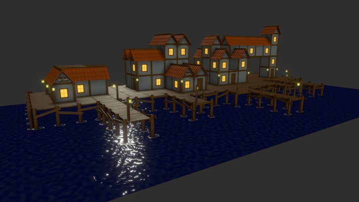 Modular Fishing Town - Audio by Hamish Dorman 3D Model