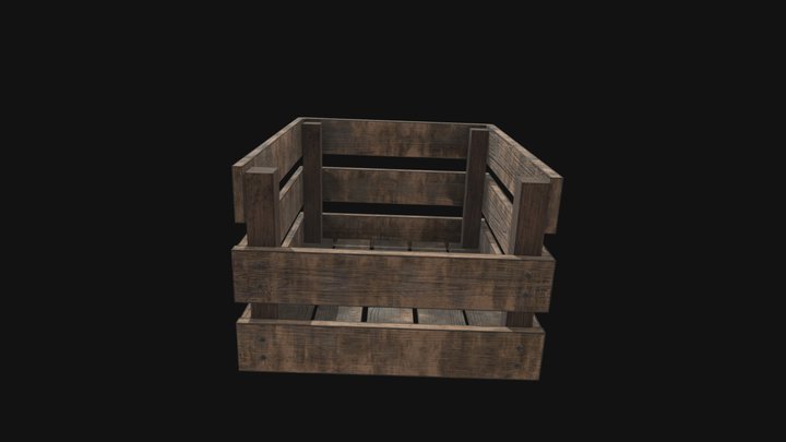 Crate Low Poly 3D Model