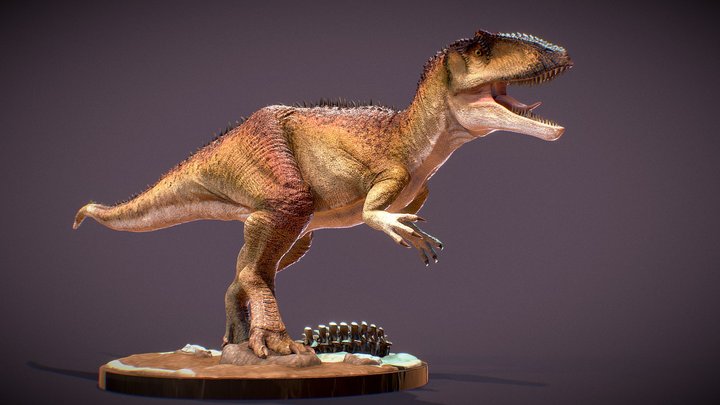 Carcharodontosaurus (For print) 3D Model