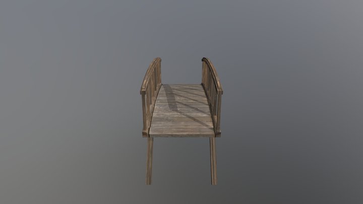 Medieval Wooden Bridge 3D Model