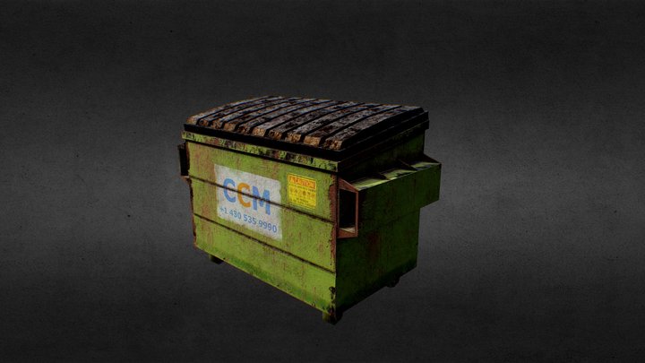 Rusty and Mossy Dumpster 3D Model