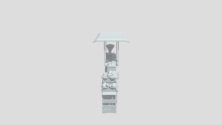 Fruit stall with canopy 3D Model