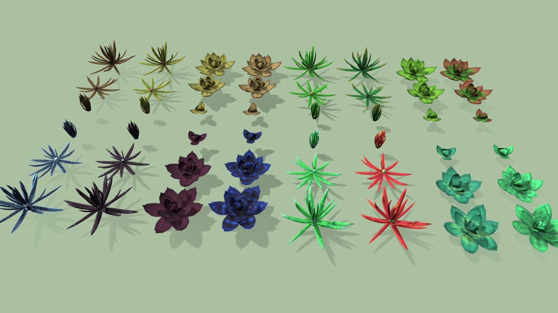 Aloe Plant Set — Sketchfab embed 3D viewer