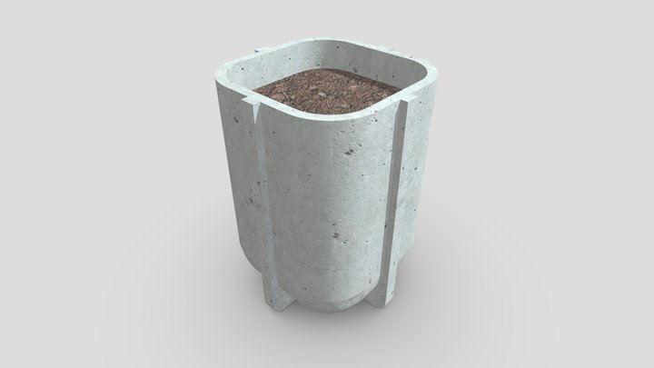 Lachen Beton - Кашпо 350x350 3D Model