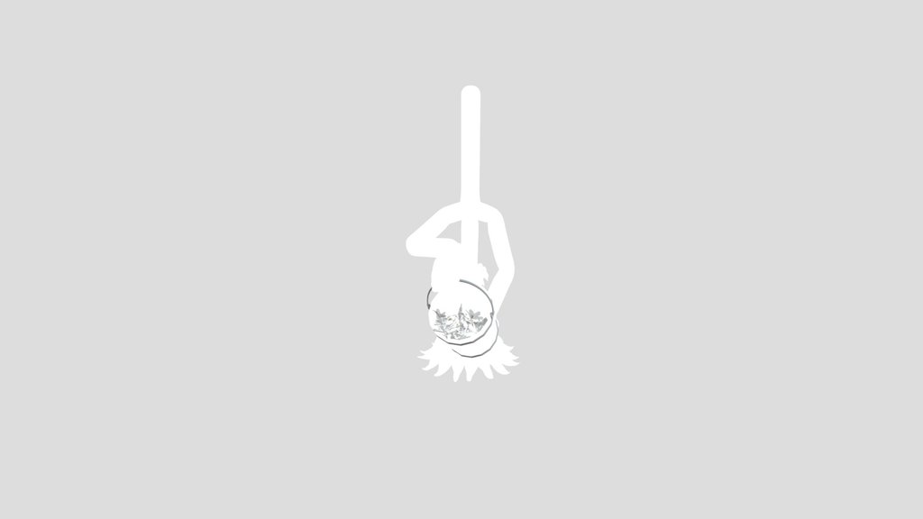 Cartoon Broom Pours Flowers