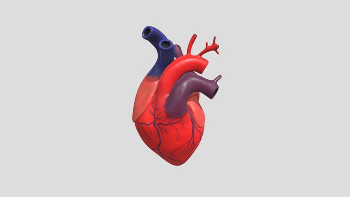 Metal Heart Shape Symbol - 3D Model by unos