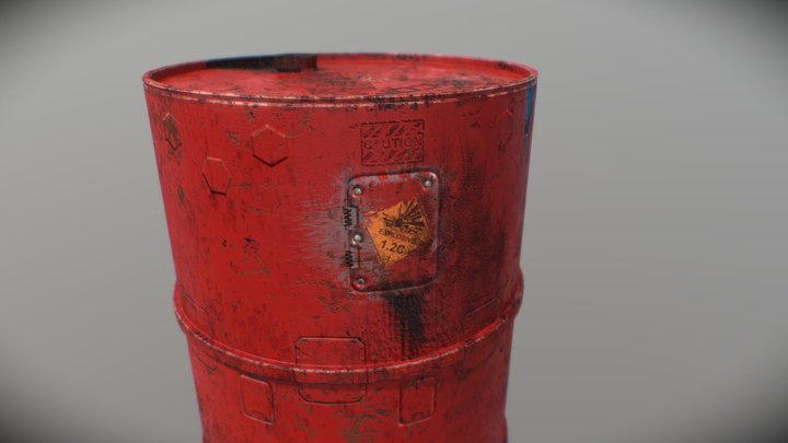 Sci-fi Barrel 3D Model