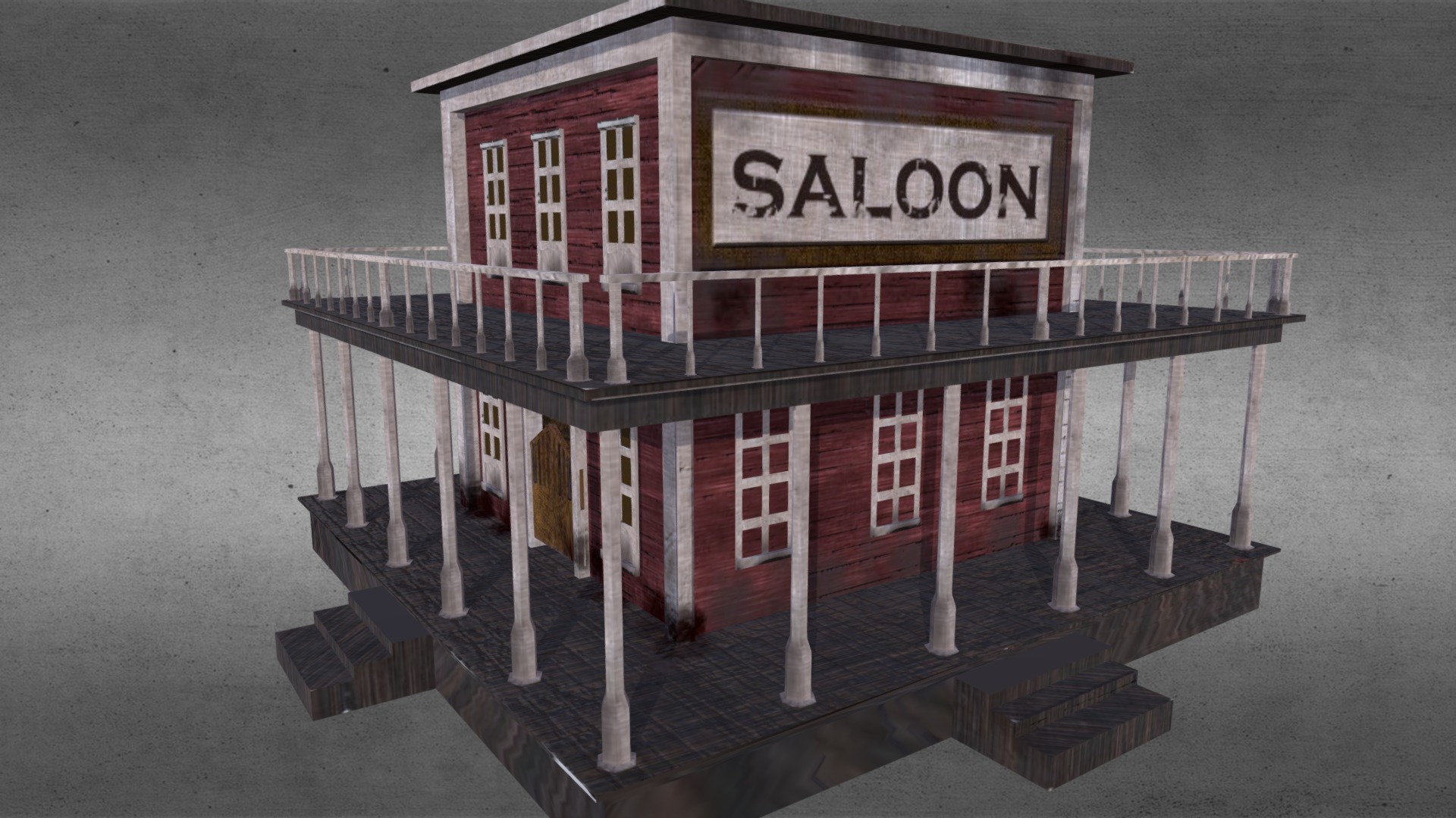 3D model Saloon from Magnificent Seven 2016 Movie - This is a 3D model of the Saloon from Magnificent Seven 2016 Movie. The 3D model is about a model of a house.