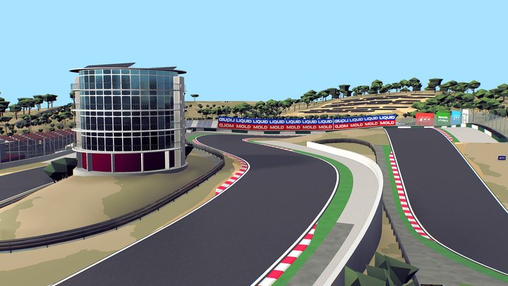 Cartoon Race Track Portimão 3D Model