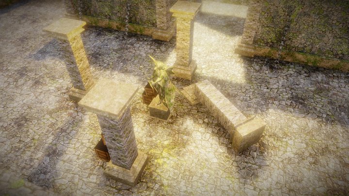 Dungeon Game Scene 3D Model