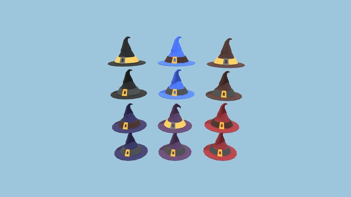 Wizard Hat Pack - Low Poly and Stylized 3D Model