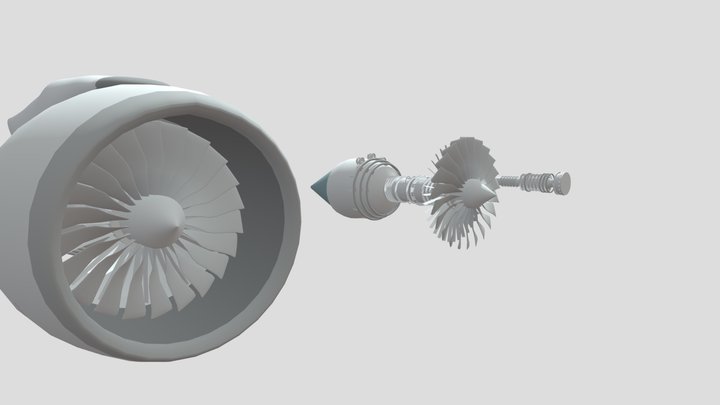 Roll Royce Trent XWB Engine 3D Model