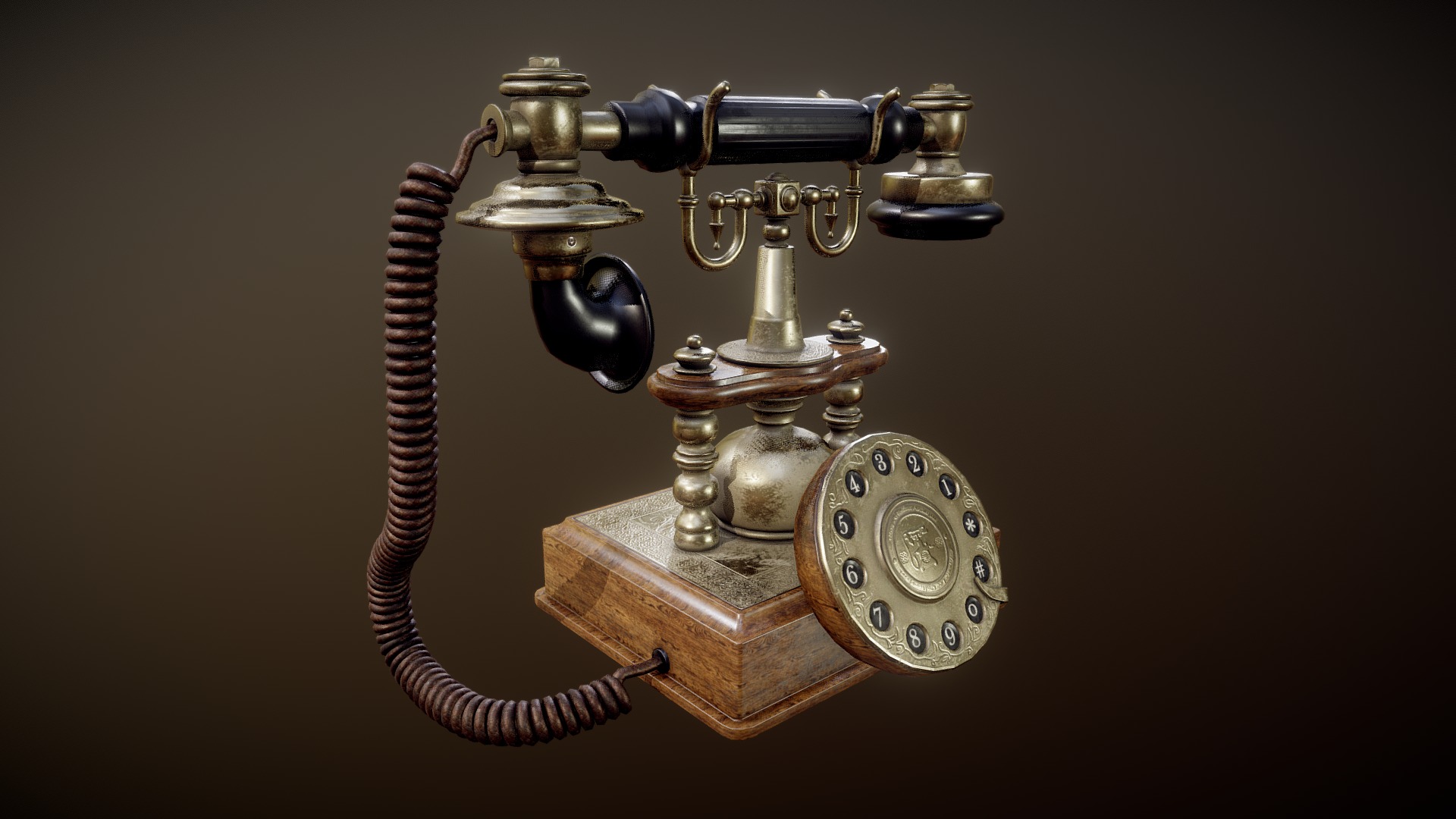 3D model Artesian Antique Telephone - This is a 3D model of the Artesian Antique Telephone. The 3D model is about a machine with a gauge.