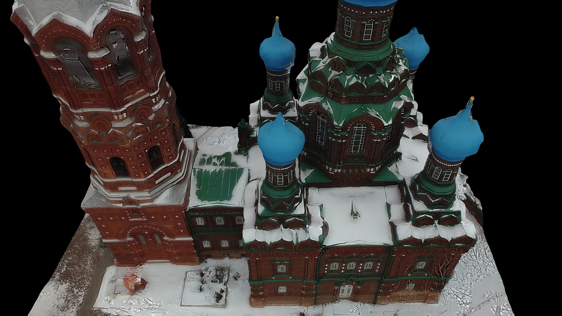 3D model Tарасовка храм - This is a 3D model of the Tарасовка храм. The 3D model is about a group of toy buildings.