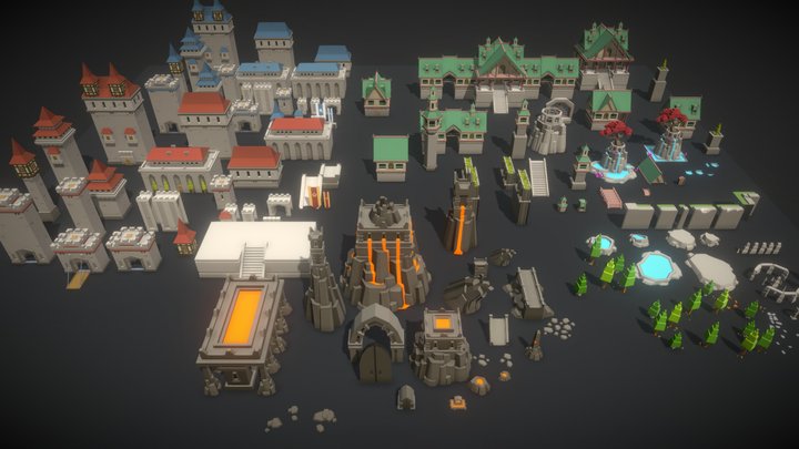 Simple Fantasy - Castles 3D Model