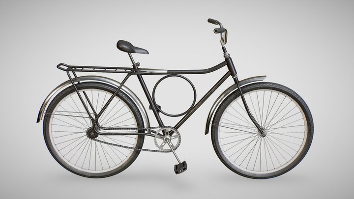 Bicycle - Monark (Black, Blue and Red) 3D Model