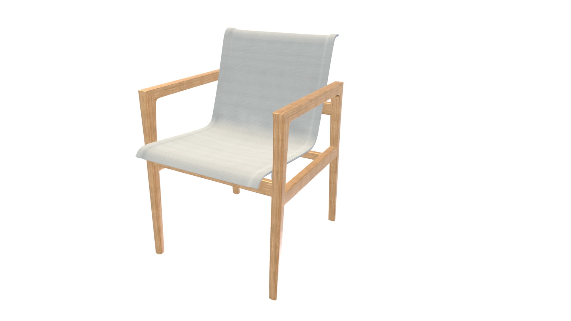 3D model Arm Chair - This is a 3D model of the Arm Chair. The 3D model is about a wooden chair with a cushion.