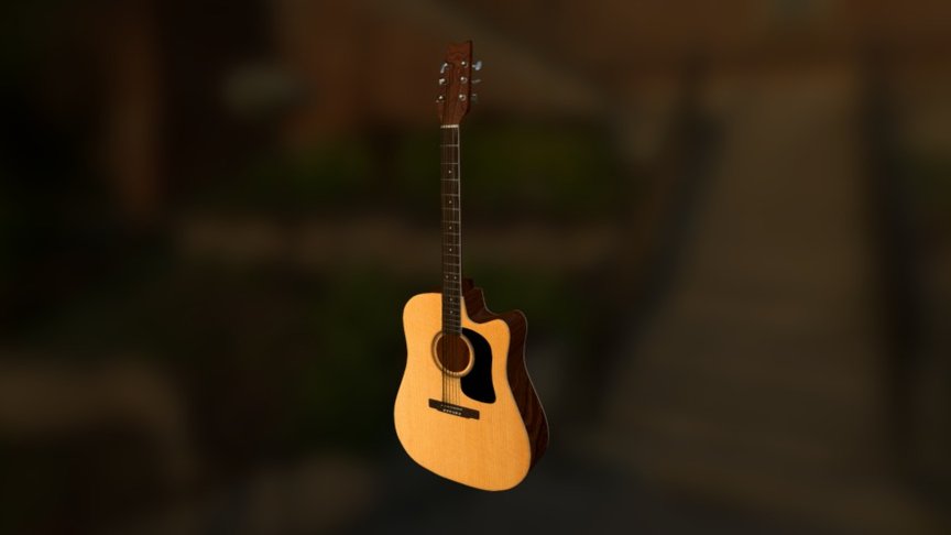 Acoustic Guitar Model SketchFab