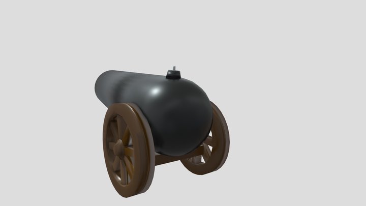 low poly CANNON 3D Model