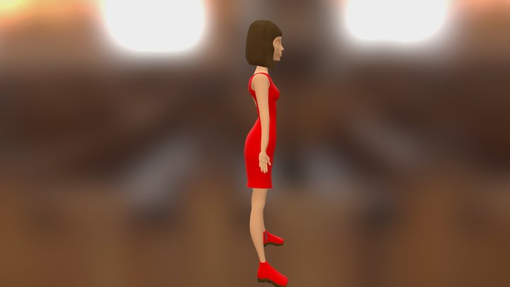 Lady in red 3D Model