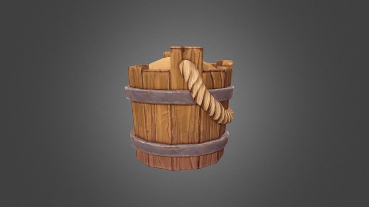 Grain Bucket Retopo and Texture 3D Model