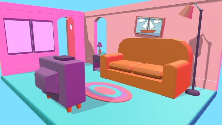 The Simpson's Living Room 3D Model